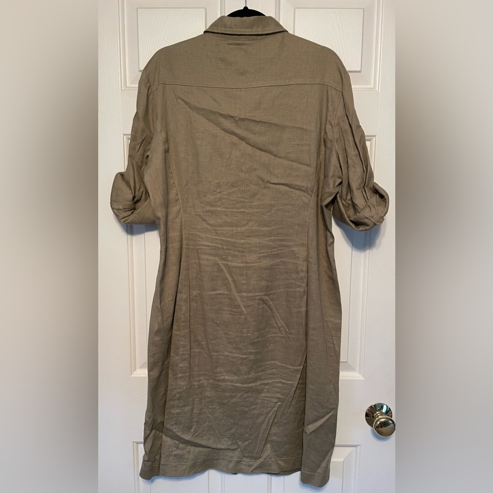 Tahari Arthur S Levine, size 16, tan, linen dress - Picture 5 of 5